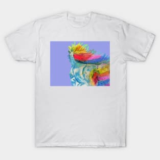 Unicorn Watercolor Painting Blue - On Lavender Purple T-Shirt